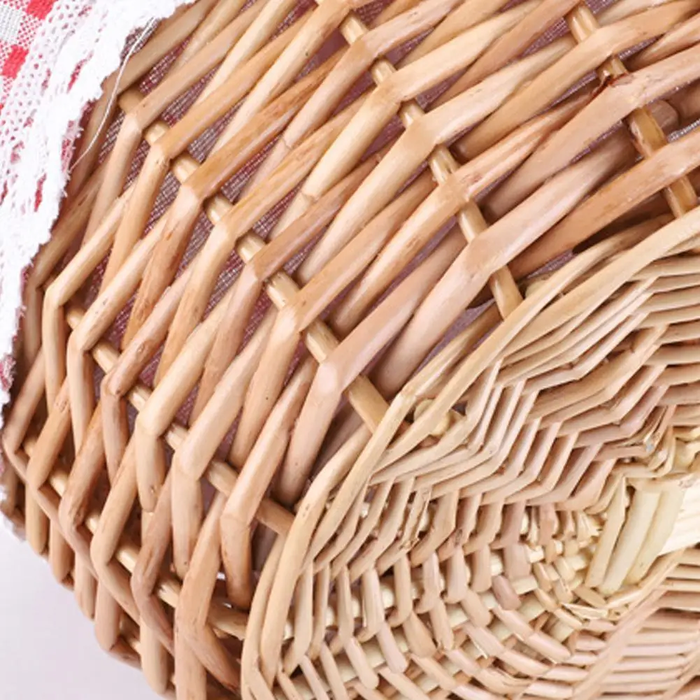 Rattan Storage Basket with Cover, Hand-made, Oval, Grande, Piquenique ao ar livre, Jardim, Atacado, Vendas Diretas da Fábrica, B1T2