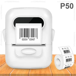 Compact Portable Thermal Label Maker - Self-Adhesive Sticker Printer (White Printer)