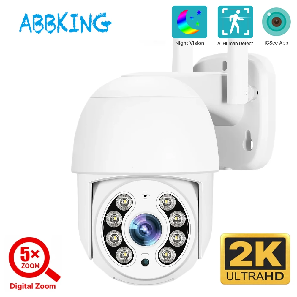 4MP 2K WIFI PTZ Camera iCsee App Outdoor Security Waterproof 2MP 1080P HD WIFI Surveillance Dome Camera Motion Detect XMeye