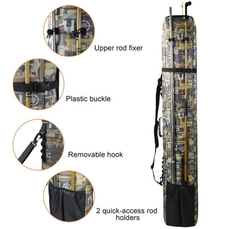 Tactical Removable Shoulder 1.6m Fishing Rod Storage Bag Foldable Fishing  Rod Box Outdoor Hunting Fishing Tools Gear Bag - Fishing Bags - AliExpress