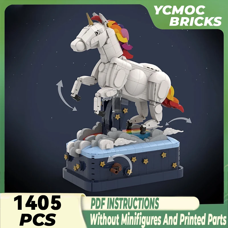 

Cartoon Animal Model Moc Building Bricks Unicorn Kinetic Sculpture Technology Modular Blocks Gift Christmas Toy DIY Set Assembly