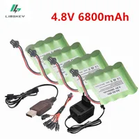 4.8v 6800mAh AA Battery Or Charger For Rc toys Cars Tanks Robots Boats Guns Ni-MH AA 4.8v Rechargeable Battery Pack With SM Plug 1