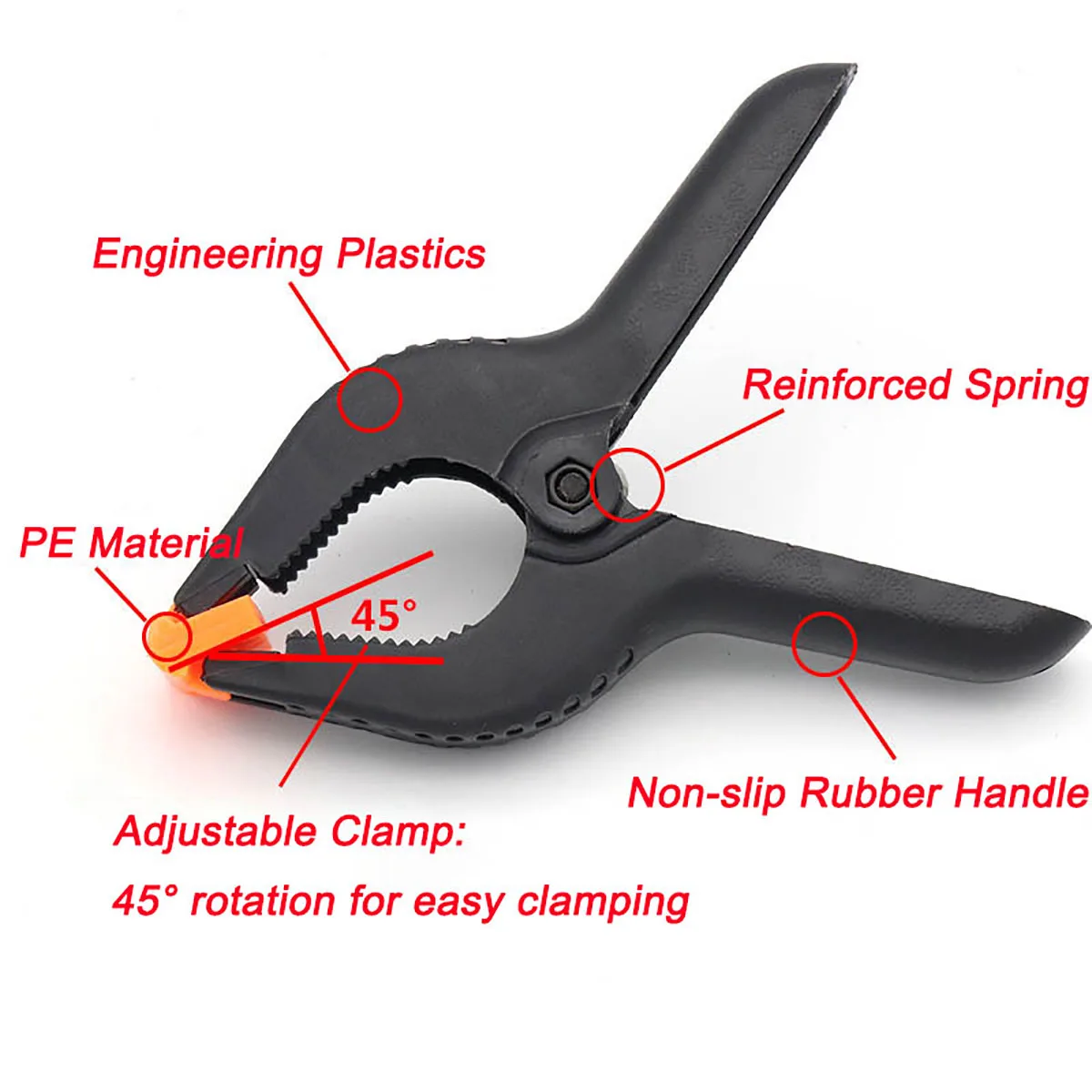 

5Pcs Plastics Nylon Woodworking Clips PE Material Engineering 2 3 3.5 4 6 Inch for Crimping, Tightening Wire, Circlip