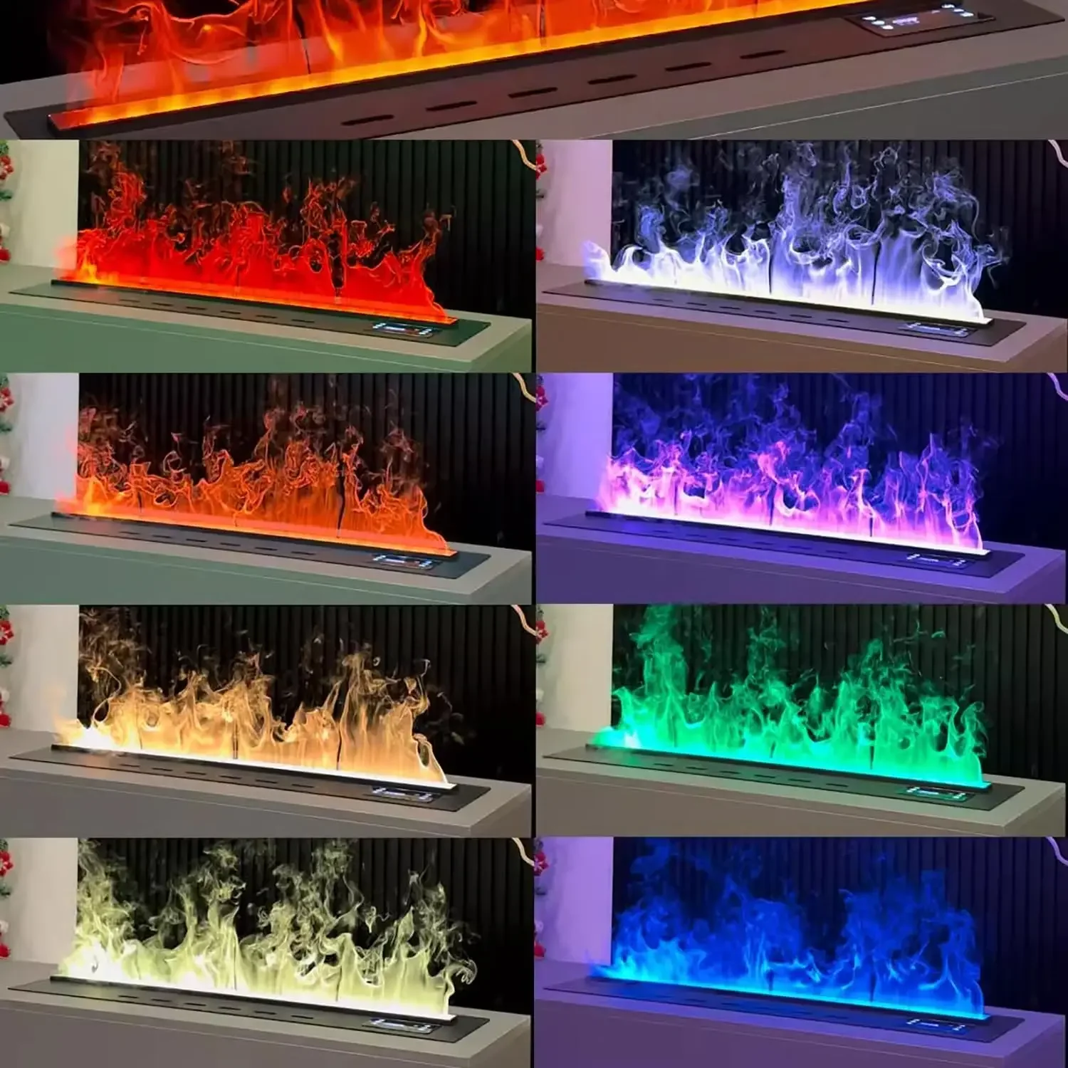 Decorative led light steam fire place humidifier fire built-in Electric Fireplace wall mounted 3D Water Vapour Fireplace heater