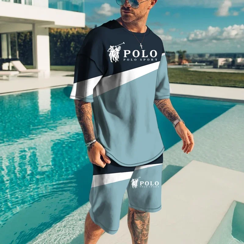 Stripe 2024 Summer Luxury Big Brand Stripe 3D Digital Printing Men's Suit Fashion Casual Wear Unisex Breathable Comfortable Men 2