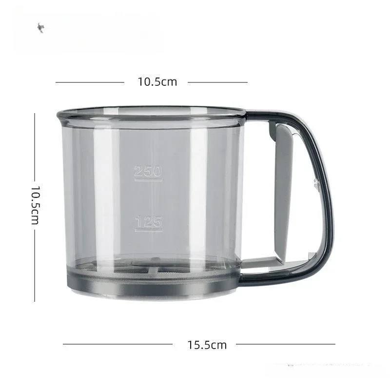 Flour Sieve Cup Powder Sieve Mesh Transparent Baking Semi-automatic Sugar  Sifter Powder Shaker Handle Measuring Cup Kitchen Tool - AliExpress