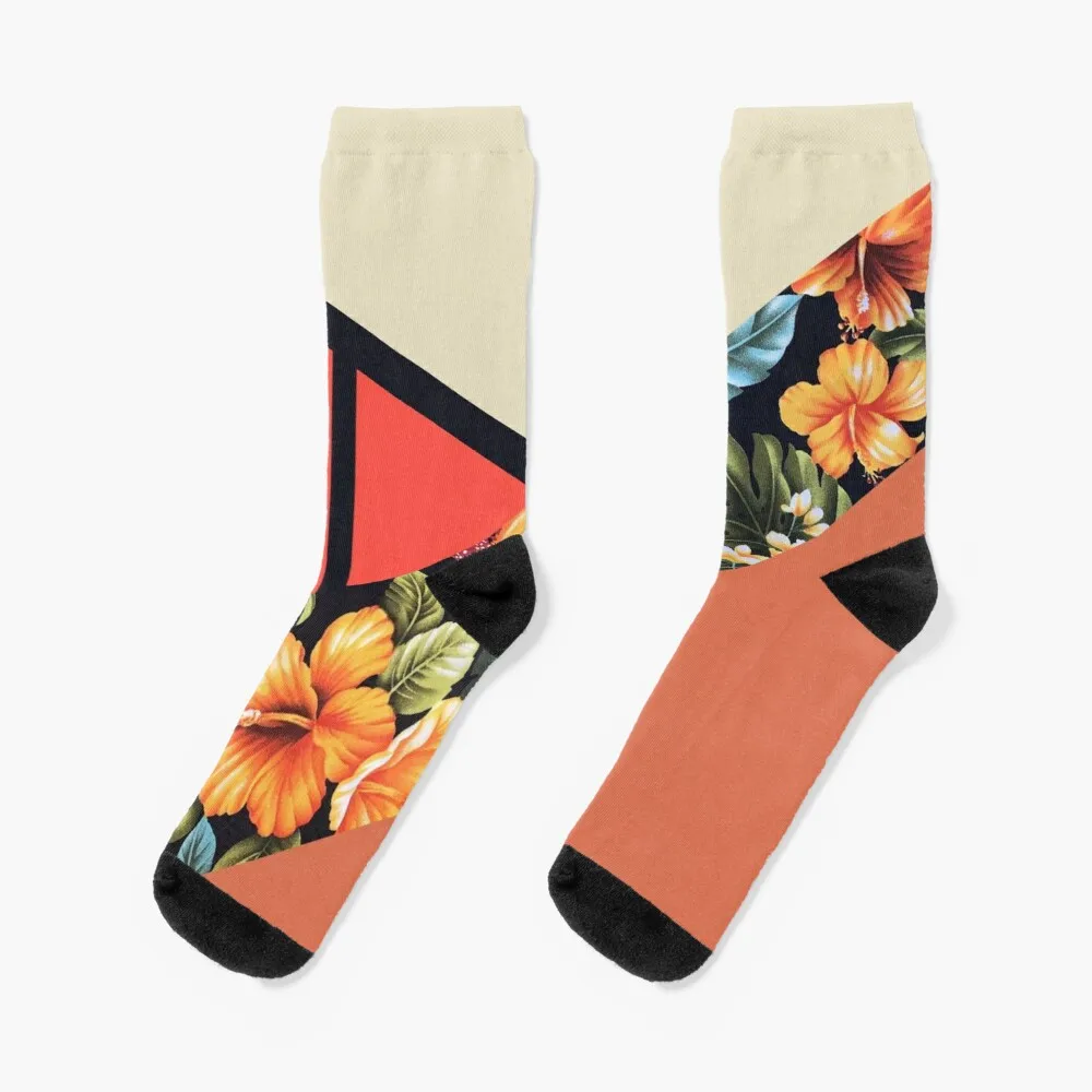 tropical flower peach Socks Socks Winter Mens Fashion Sports Socks