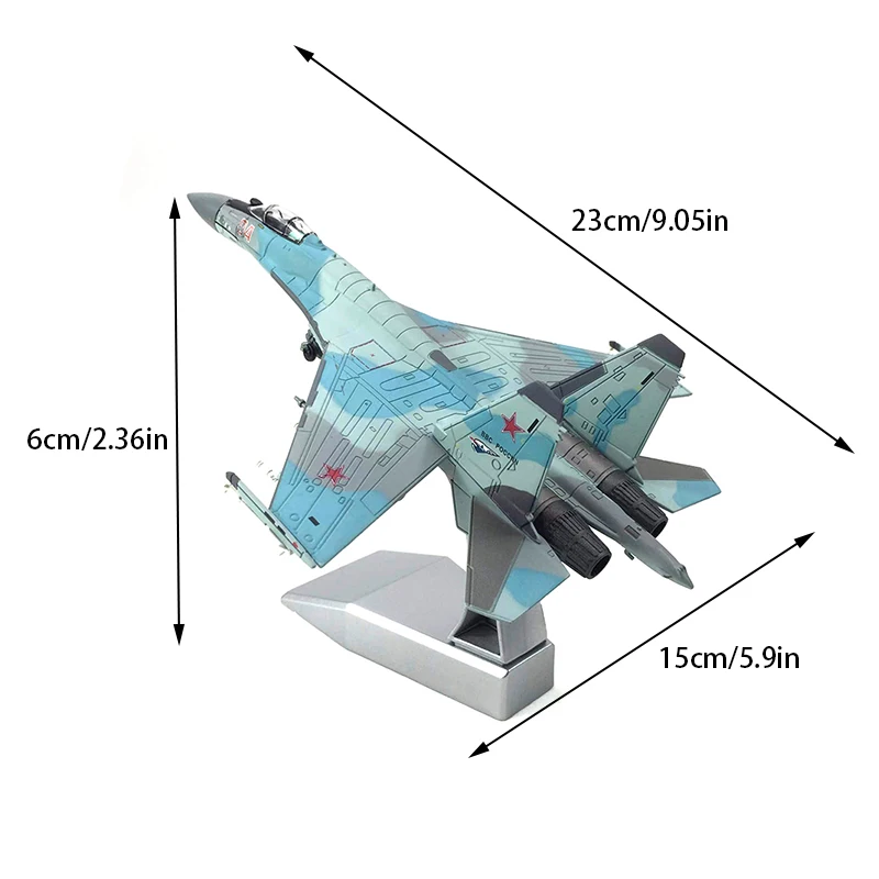 Diecast Metal Alloy 1/100 Scale Russian SU-35 Fighter Airplane Aircraft Replica Model SU-35 Plane Model Toy For Collection 6
