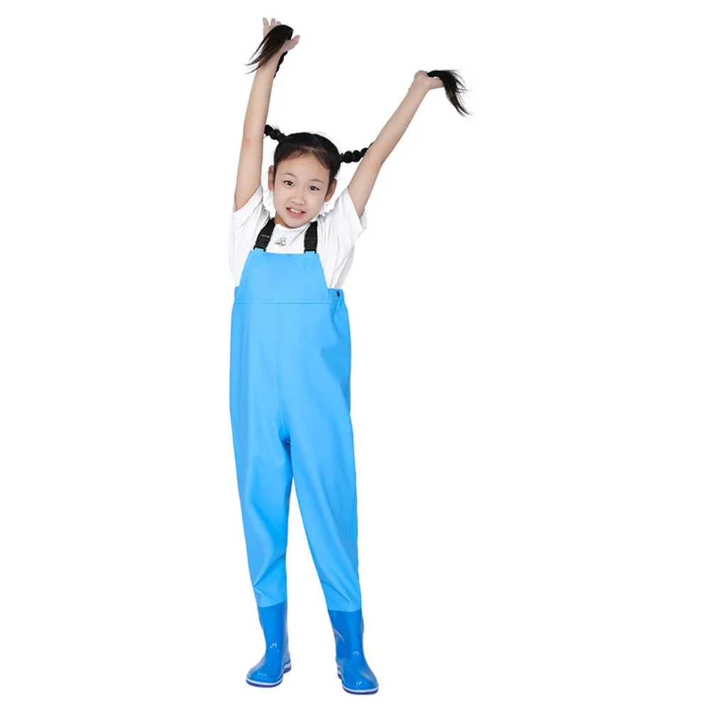 Comfortable Kids Waders Boots Youth Fishing Waders Waterproof With Boots Hunting Raincoats Watersuits Rain Trou