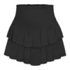 Ruffles Mini Skirts 2024 Summer Solid Color All Match High Waist A Line Skirt Fashion Black Sweet Cute Hot Girls Pleated Faldas 2