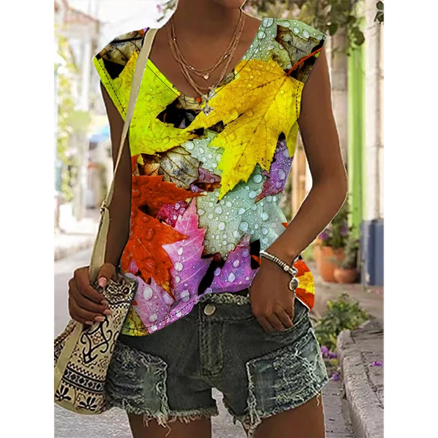 2023 New Sleeveless Tee Tank Tops Vacation Going Out Streetwear