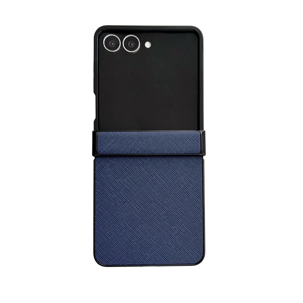 Luxury Lichee Pattern Leather Foldable Phone Case with Hinge Protection