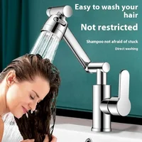 ก๊อกน้ำอัจฉริยะ อ่างล้างหน้าห้องน้ำ ห้องครัว 1080 ° อุปกรณ์เสริมก๊อกน้ำอ่างล้างหน้าแบบหมุนได้อเนกประสงค์กันน้ำกระเซ็นบนเคาน์เตอร์ 1