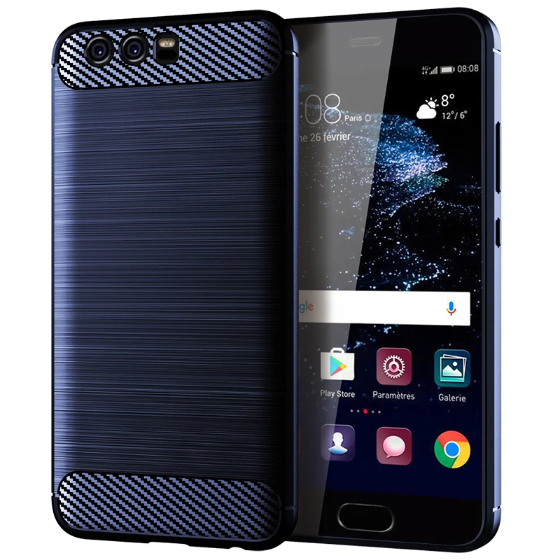 Luxury Brushed Texture Silicone Phone Case with Carbon Fiber Design