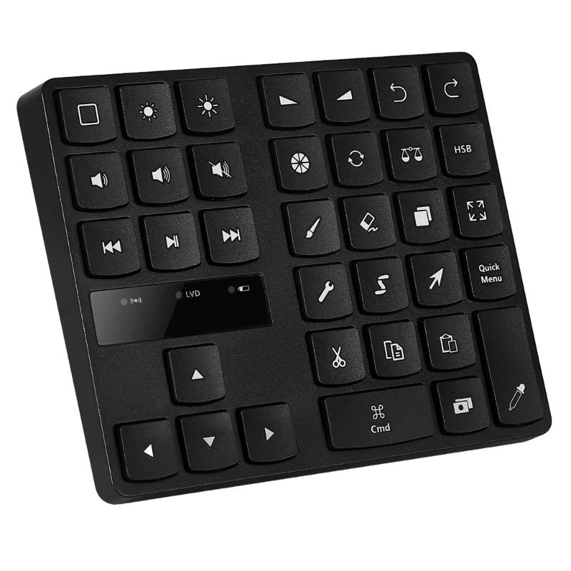 

Black Ergonomic Wireless Keypad for Procreate, Compact Designs Comfort Operating