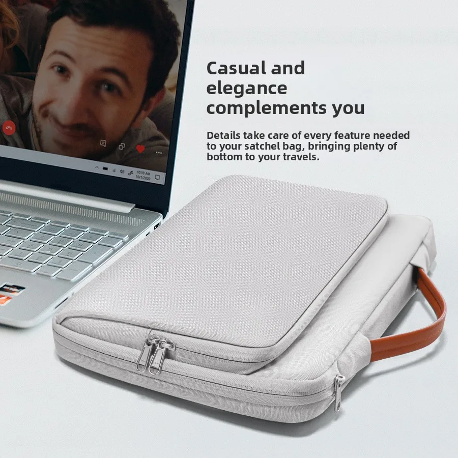 Borsa a tracolla per laptop 13 14.2 15 16 pollici, custodia per notebook per Macbook HP Dell Acer, borsa da viaggio antiurto per computer, valigetta da lavoro - immagine 2