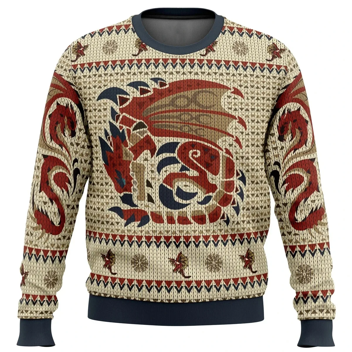 

Rathalos Monster Hunter Ugly Christmas Sweater Gift Santa pullover Men's 3D hoodie and top Fall and winter clothing