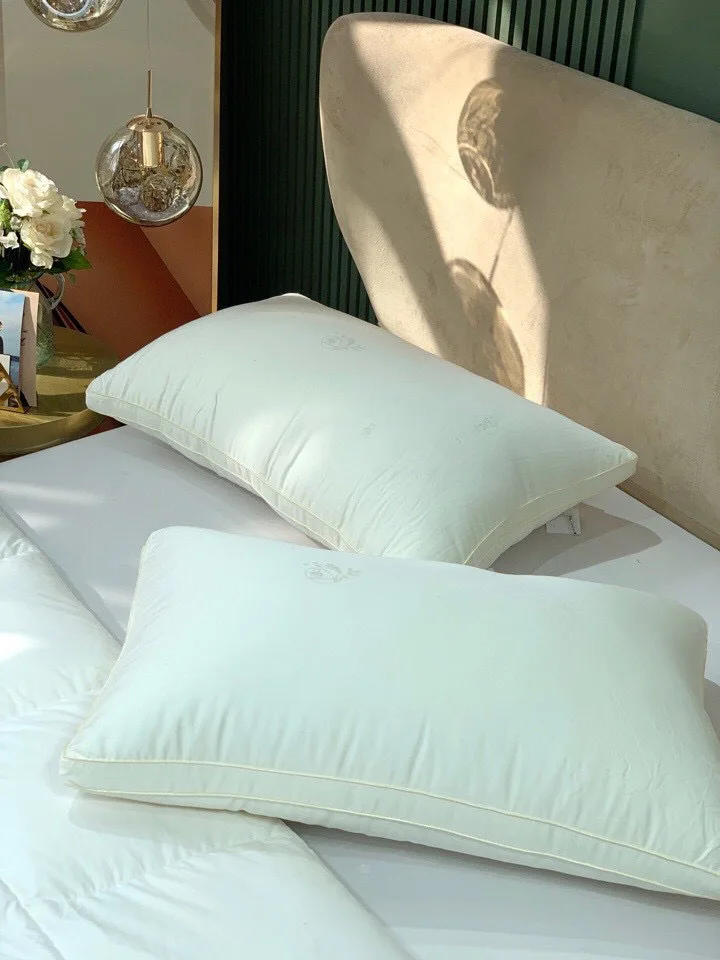 

Soft Soy Fiber Light Luxury Pillow, Single and Double Fluffy Elastic Comfortable Sleep Pillow Pillows for Bedroom
