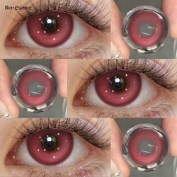 Halloween Costume Colored Contact Lenses - Purple Cosplay Edition | 1 - Year Fashion Beauty Lenses (RED 14.5mm)