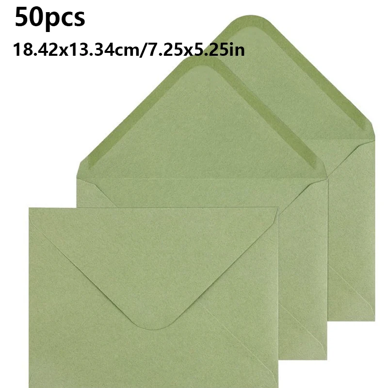 50pcs/lot 18.42x13.34cm Envelope Small Business Supplies 120g Paper Invitations Postcards Letters Bag Wedding Stationery Storage