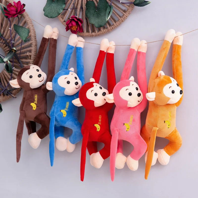Long Arm Monkey Plush Toy Anti-collision Banana Monkey Curtain Strap Monkey Doll Children's Birthday Gift 2