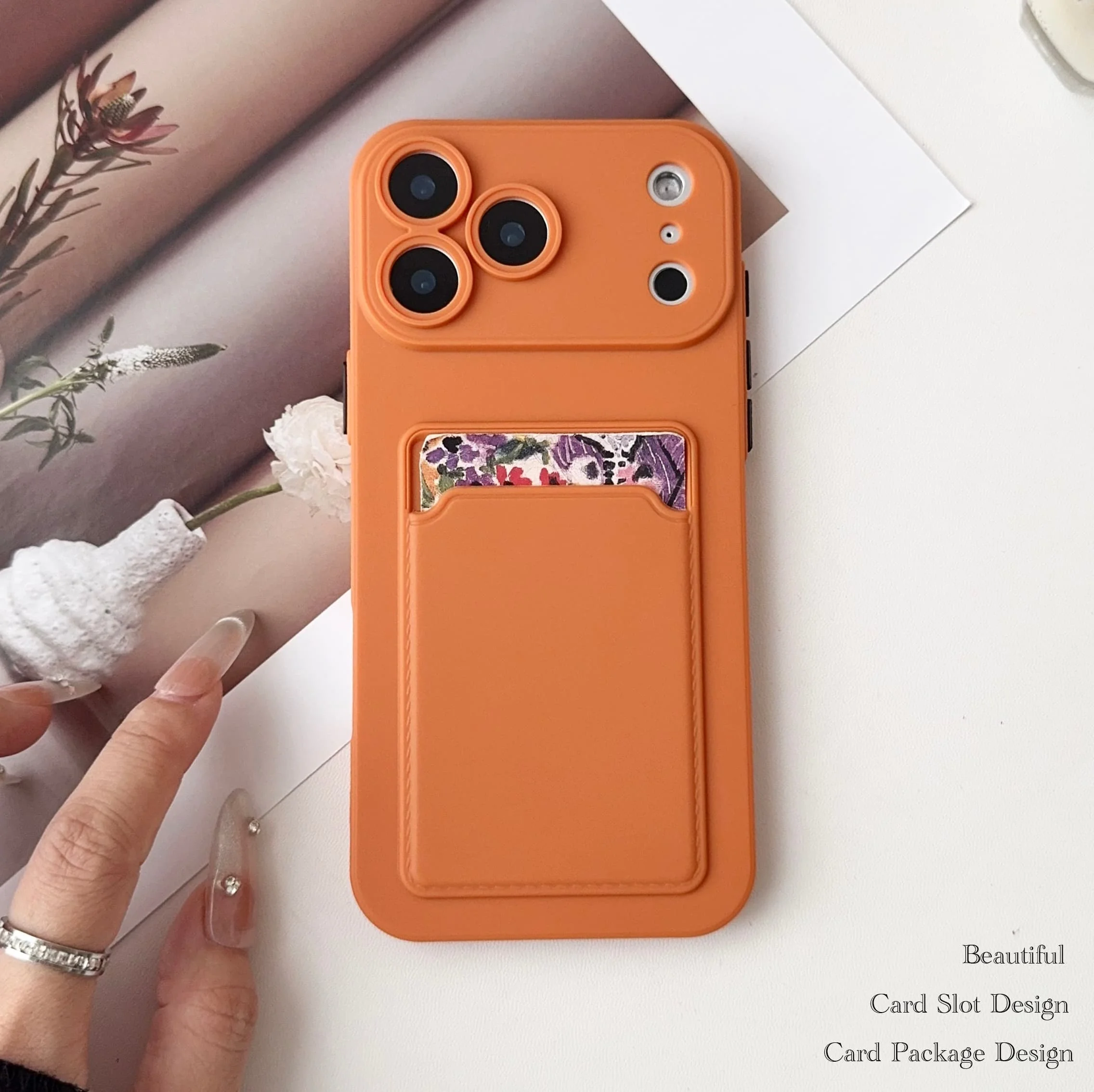 Luxury Soft Silicone Wallet Card Holder Phone Case with Slot Bag