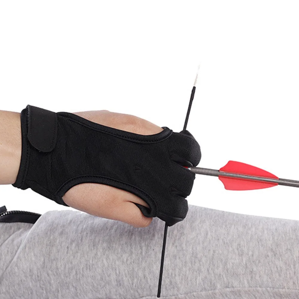 Sports Accessories Outdoor 3 Fingers Protective Gloves Archery Finger Guard Recurve Bow Shooting Hand Guard Protector
