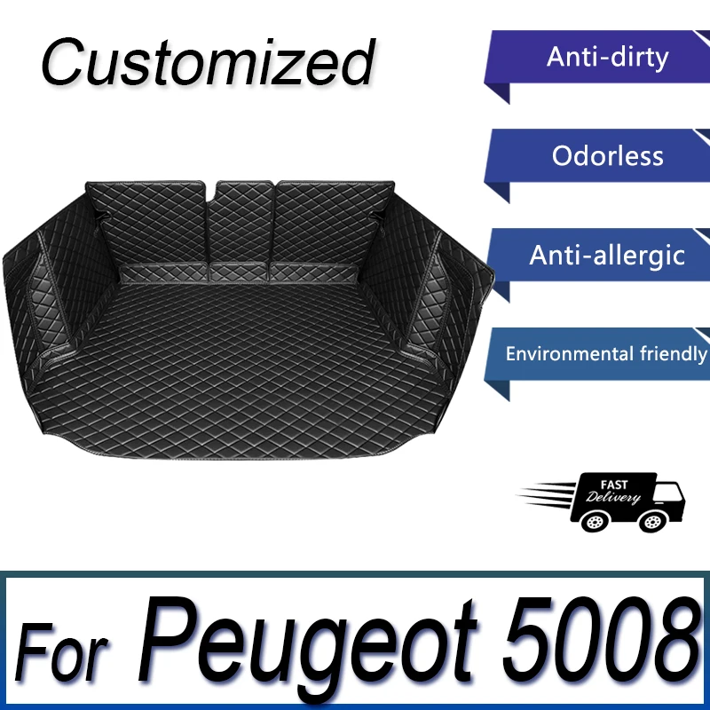 

Кожаные Коврики для багажника Peugeot 5008 2017-2019, 7 сидений