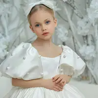 Robes en Satin pour filles, à fleurs, pour fête d'anniversaire, pour enfants moyens et jeunes, modélisation, piste, jeu de Piano, jupe Tutu, nouvelle collection 2025 4
