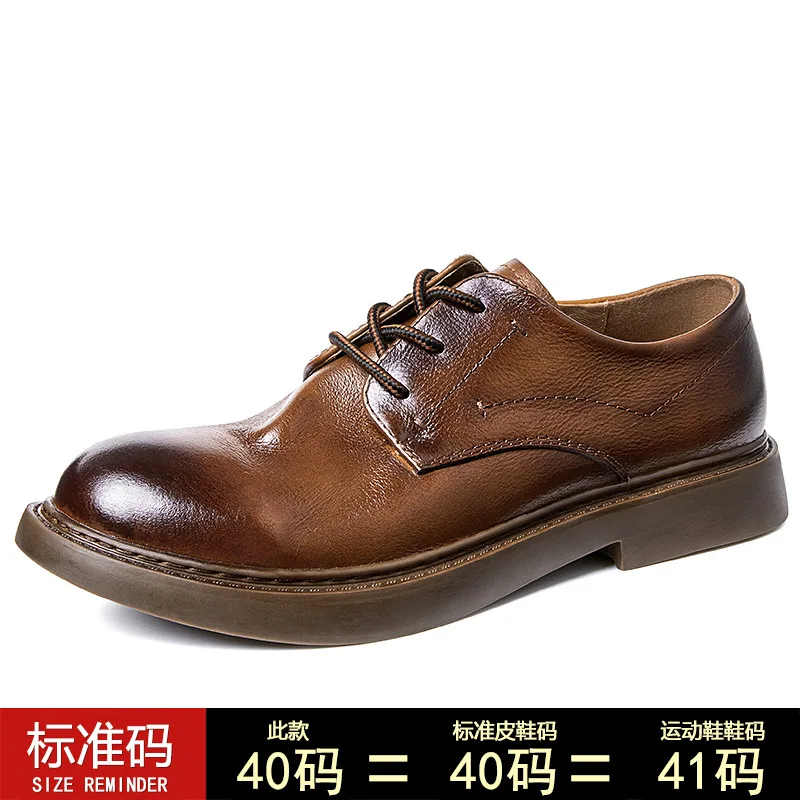 2023 Casual Business  Genuine Leather  Men Dress Shoes  Fashion High Quality Genuine Leathe Shoes Lace-Up Loafers Men