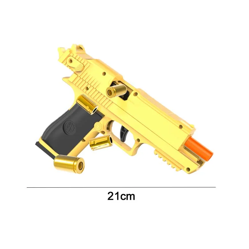 Outdoor Games Gold Desert Eagle Soft Bullet Toy Gun Launcher Automatic Shell Throwing Continuous Pistol Adult Boy Catapult Gifts 6