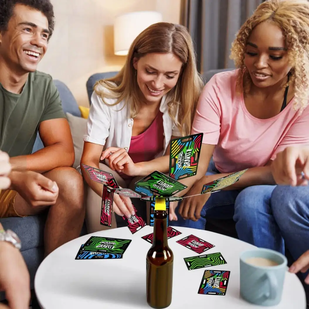 Anti-Gravity Card Balance Travel Game A Fun Card Stacking Game Perfect For Vacations And Camping Funny Activitity Party Supplies 4