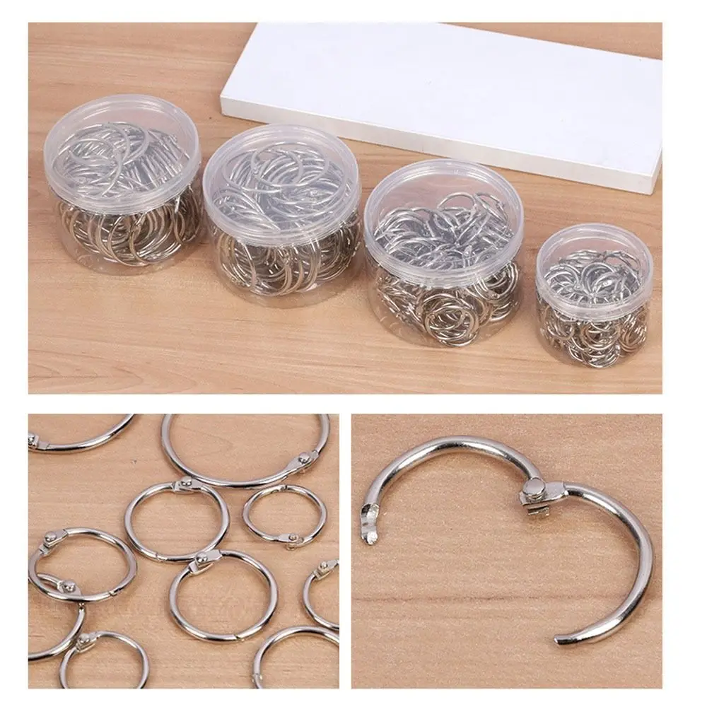 50/100Pcs O 링 금속 바인더 링 다양한 크기 오프닝 링 루즈 리프 링 내구성이 강한 종이 바인더 링 바인딩 용품