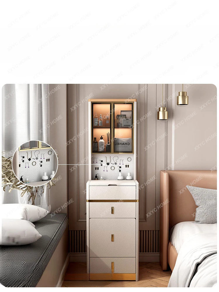 Dresser Full-Length Mirror Integrated Bedroom Multi-Functional Makeup Table  Storage Cabinet
