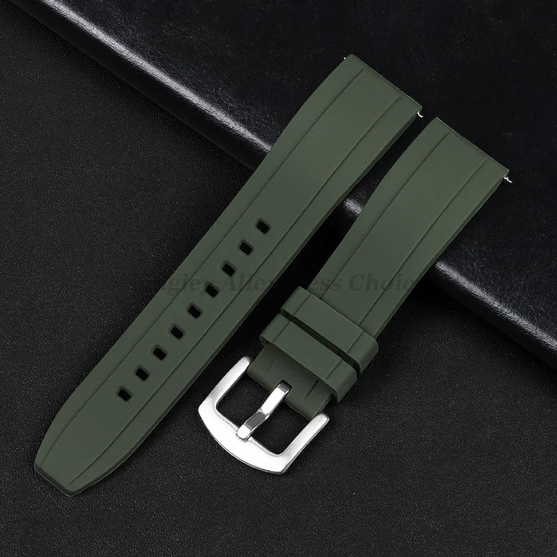 Versatile Quick Release Silicone Sports Watch Strap - Available in Black, Green, and Orange