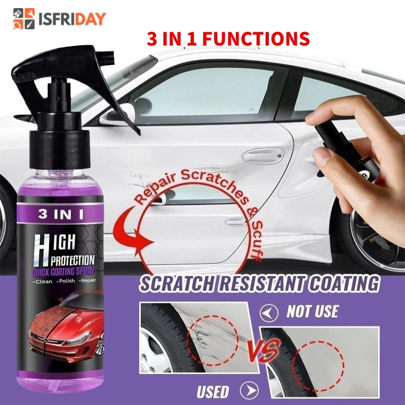 3 In 1 High Protection Quick Car Coating Spray Coat Ceramic Coating Car Wax  Polish 100ML Car Wash&Wax Hydrophobic Top Coat - AliExpress