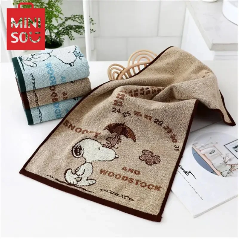 

72x34 см Miniso Snoopy праздничное Хлопковое полотенце, банное полотенце с милой собакой, очень мягкое домашнее полотенце для мытья ванной комнаты