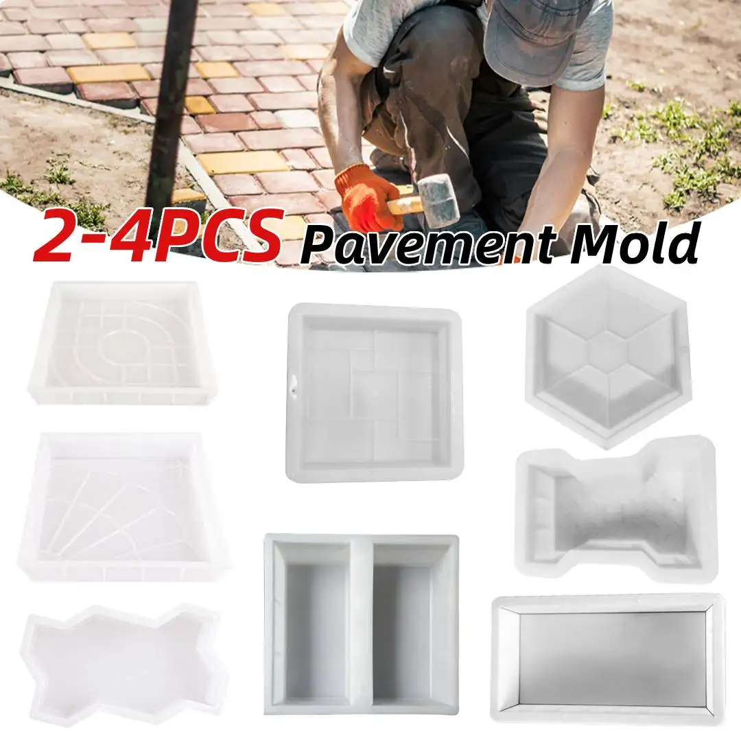 2-4PCS DIY Paving Brick Mould Walk Maker Reusable Concrete Path Maker Mold Stepping Stone Paver Tools For Lawn Patio Yard Garden
