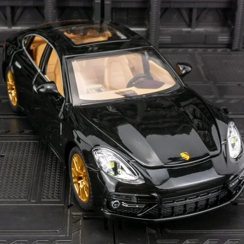 1:24 포르쉐 Panamera 스포츠카 시뮬레이션 다이캐스트 금속 합금 모델 자동차 사운드 및 라이트 풀백 컬렉션 어린이 장난감 선물