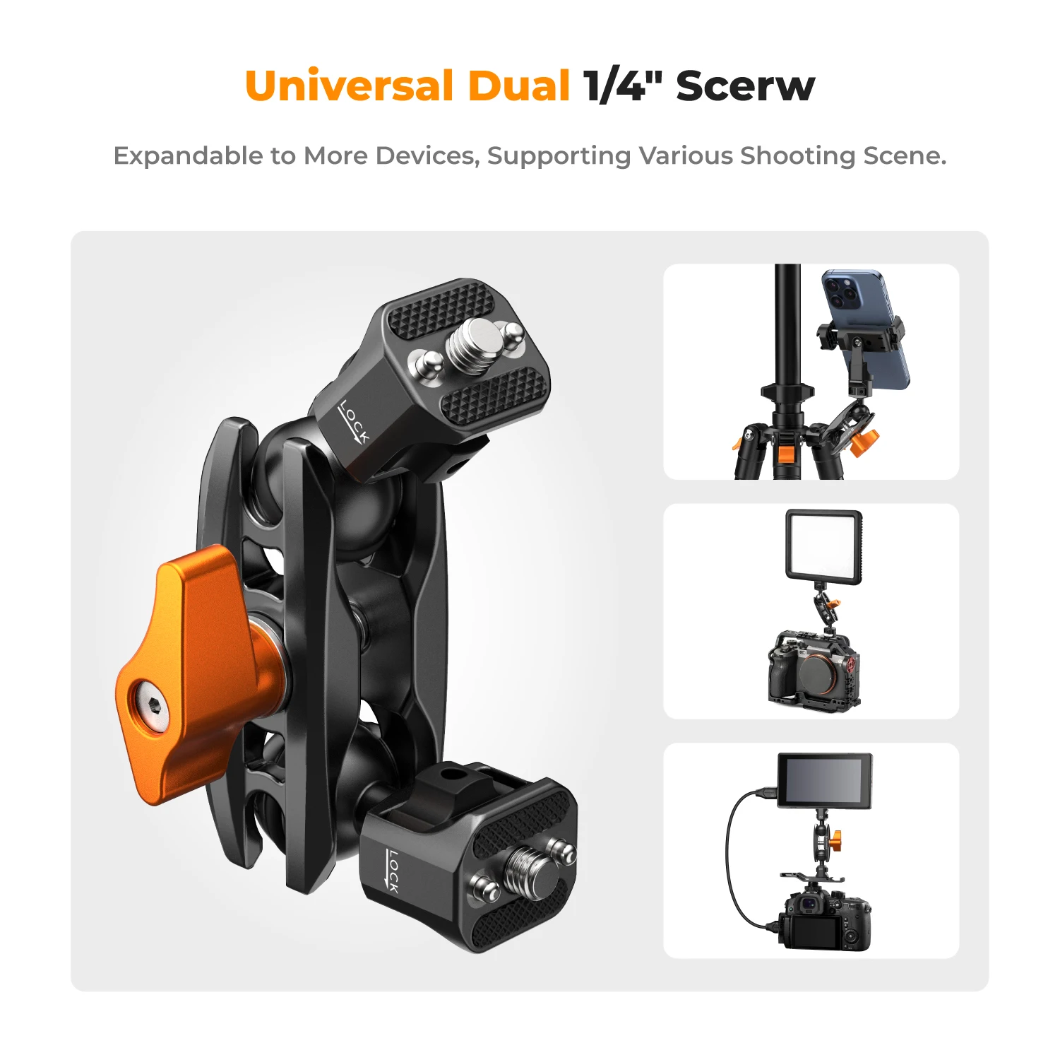 K&F Concept Multi-Functional Super Clamp With Ballhead Magic Arm For GoPro Insta360 for DJI OSMO Aciton Camera Phone Tripod Phone Tripod Mini Tripod Camera Tripod Flexible Phone Tripod Camera Mount Phone Tripod Mount Photography Tripod Camera Tripod Mount Extendable Tripod Metal Tripod