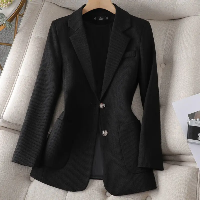 New Women Blazers Coats Suit Jackets Luxury Designer Women Clothing Slim Korean Fashion Long Sleeve Buttons High Quality