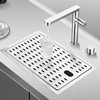 Mini Single Hidden Cover Sink Small Size Bar Counter Island Handmade 304 Stainless Steel Sinks 4