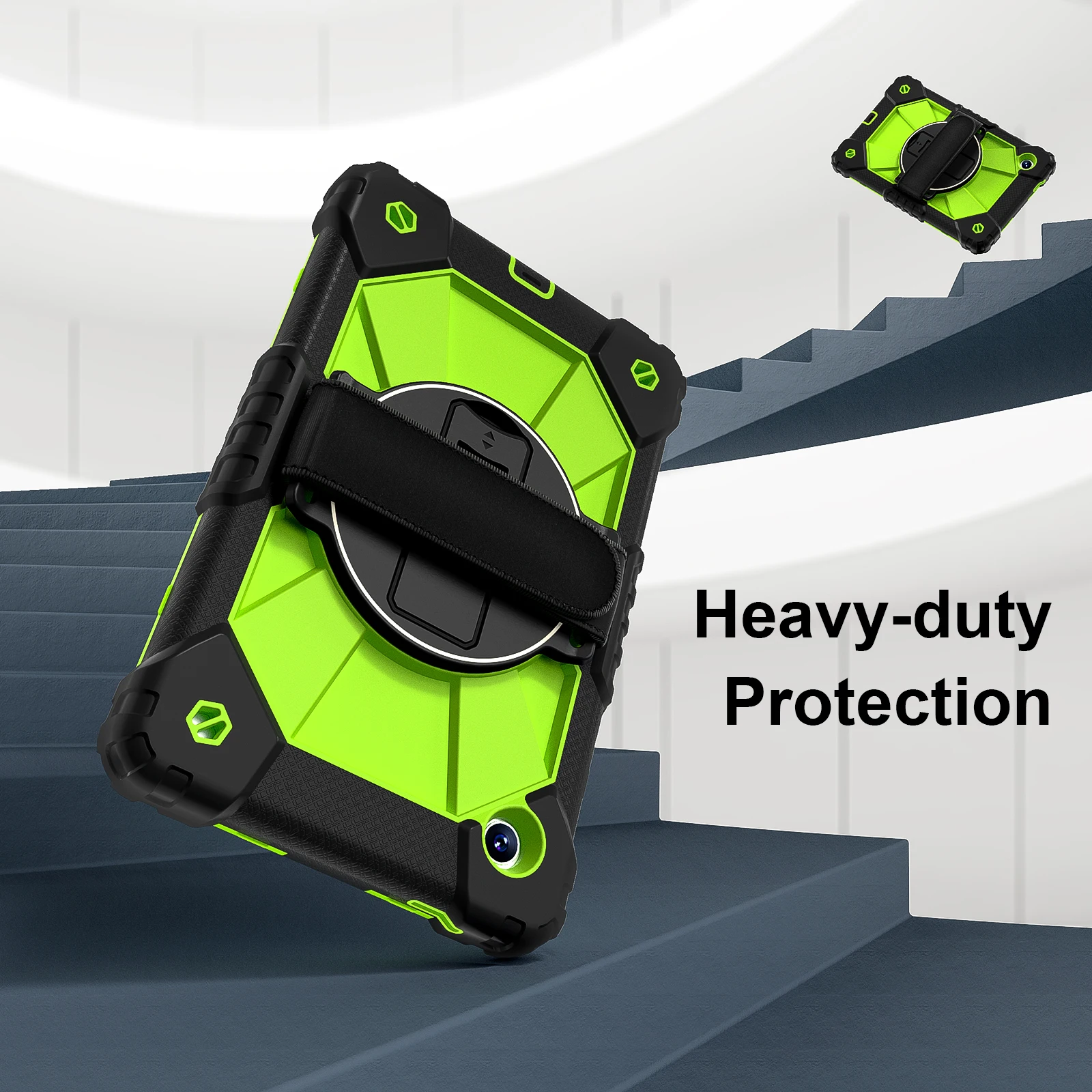 360-Degree Rotating Kids Tablet Case with Shoulder Strap