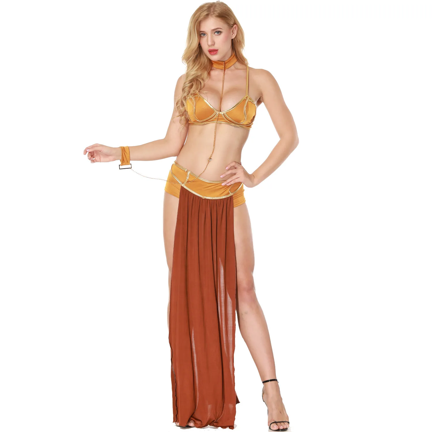 Halloween Ancient Princess Leia Cosplay Costume Sexy Goddess Dress Adult Stage Performance Outfits