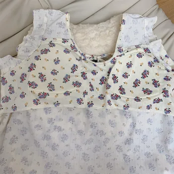 قطعتين مجموعة طاقم الرقبة المرأة منامة مثير زهرة طباعة بيجامة مجموعة السراويل موضة عادية المرأة بلا أكمام الحلو بيجامة مجموعة 4