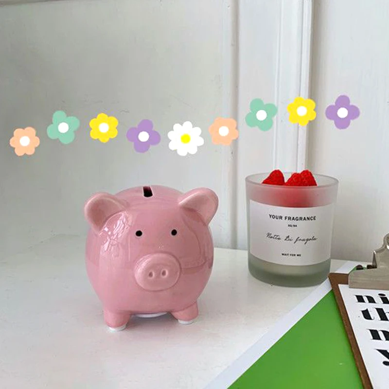 Creative Pig Piggy Bank Ceramics Deposit Jar Saving Box Coin Cash Saving Box for Kids Desk Ornament Accessorie Birthday Gifts
