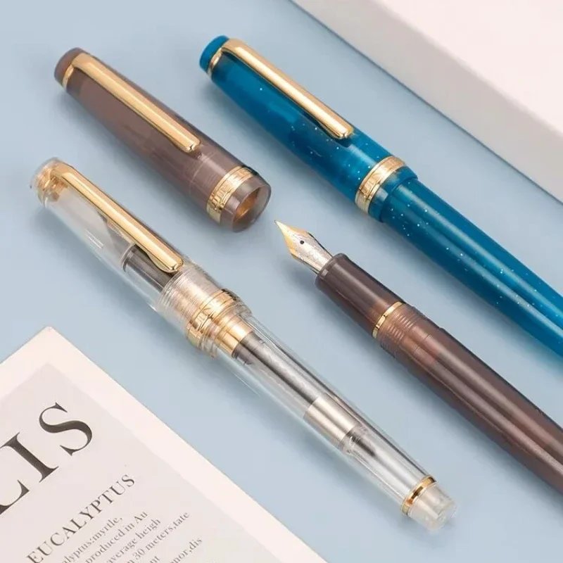 Jinhao 82 만년필 고급 아크릴 잉크 펜 스핀 EF F M 펜촉 Elegante 비즈니스 사무실 학교 용품 쓰기 펜 편지지