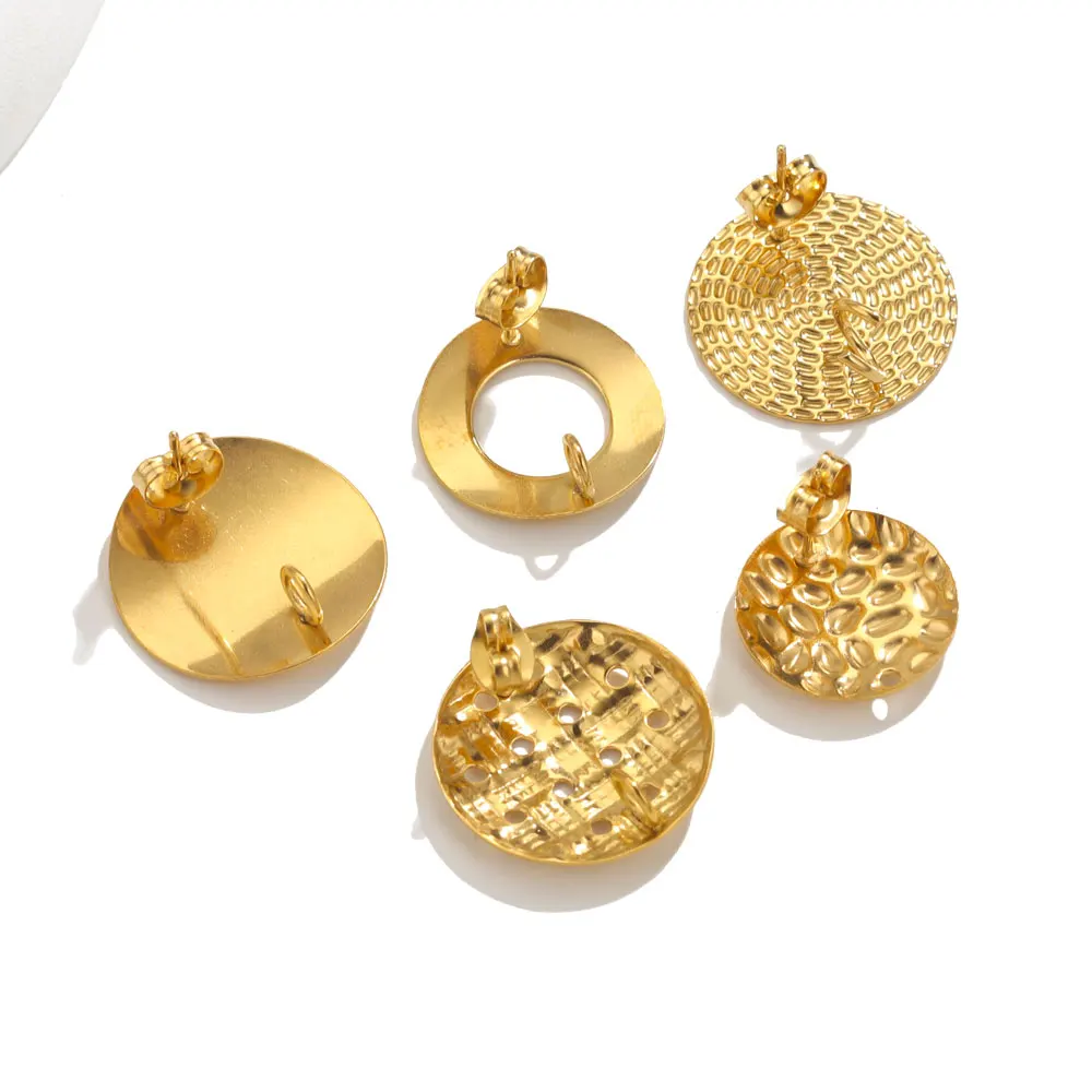 10 stücke pvd vergoldet edelstahl runde ohrring verbinder für diy ohr böhmische leere ohrringe schmuck finden materialien – Detail 4