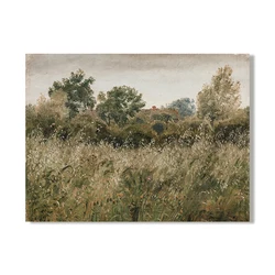 Vintage Wildflower Meadow Oil Painting Canvas Poster - Farmhouse Wall Art Decor - A2 42x60 cm No Frame (BPC9831)