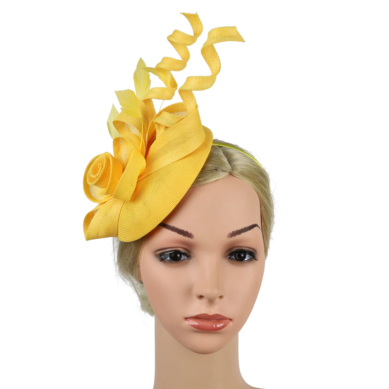 DRESHOW Fascinators Hoed Linten Veren op een Hoofdband Clip Cocktail
